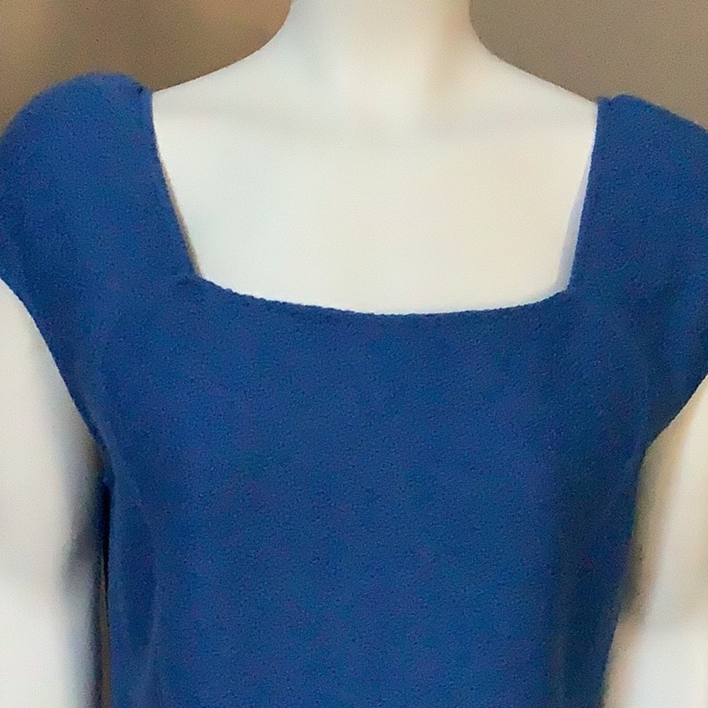 St. John Blue Sleeveless Knee-length Sheath - Picture 3 of 12